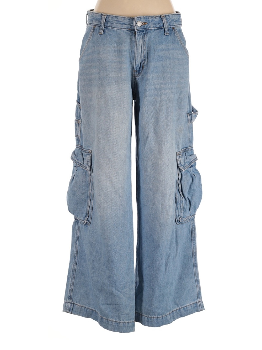 🧋NWT Wild Fable Rigid Denim Mid Rise Cargo Jeans Size 6 | 31" Inseam carpenter